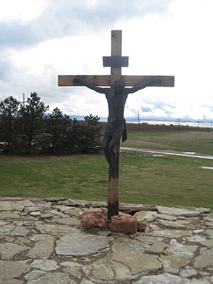 Jesus is hanged from the cross